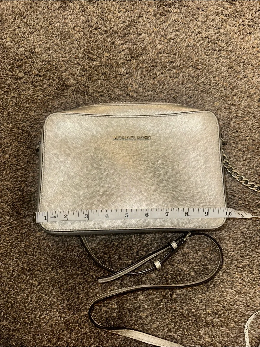 Silver Michael Kors Crossbody Bag